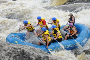 Exciting times as a Whitewater raft Guide with NEOC Whitewater Rafting with NEOC - Becca is the guide