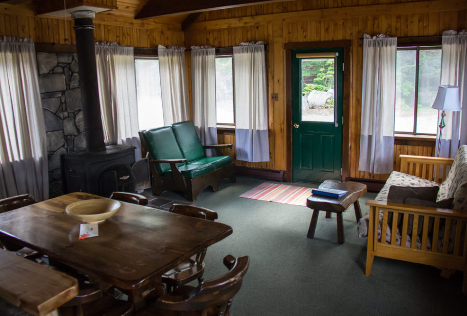 Living room inside of our Guides Cabin.