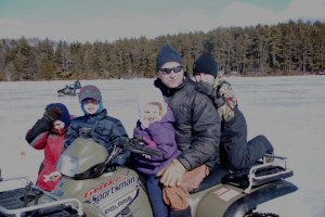 Matt and kids enjoying a winter day