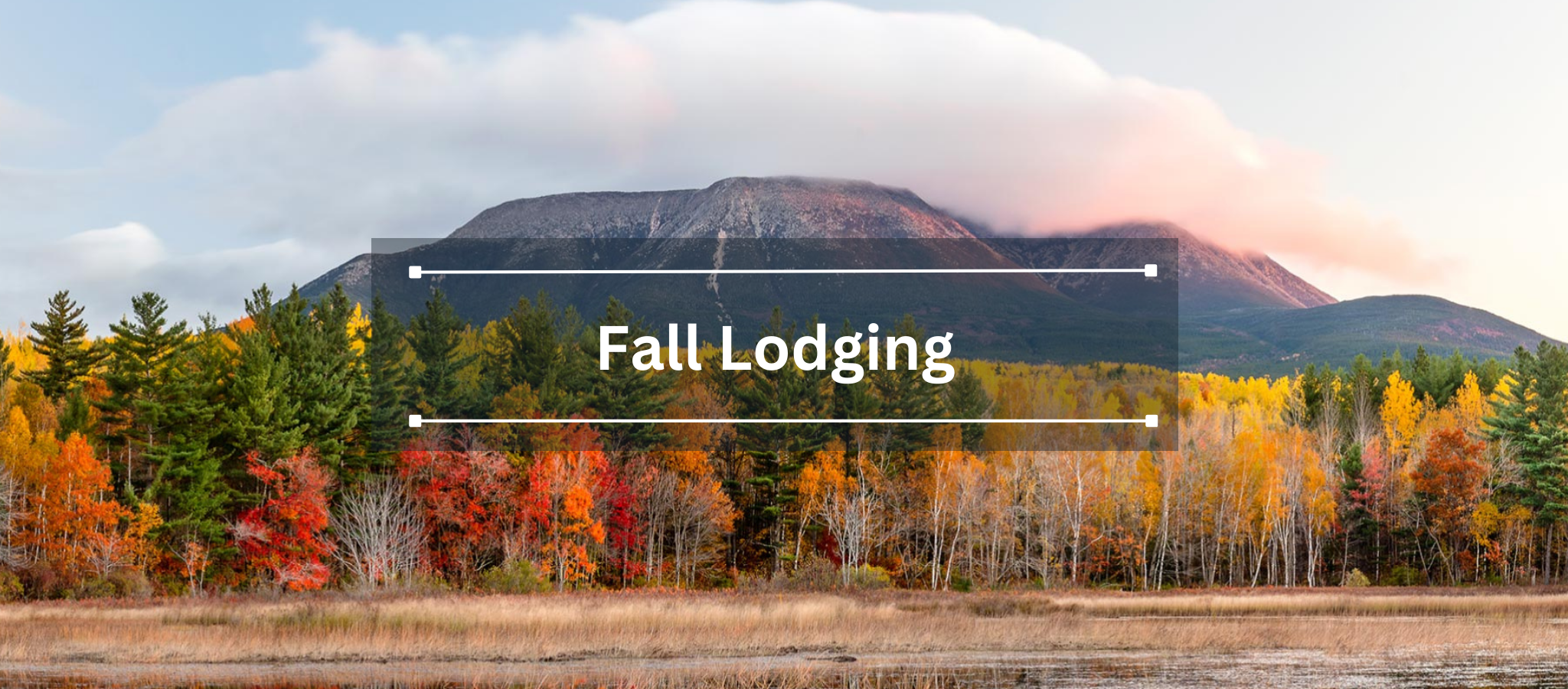 New England fall foliage in front of Katahdin